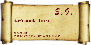 Safranek Imre névjegykártya